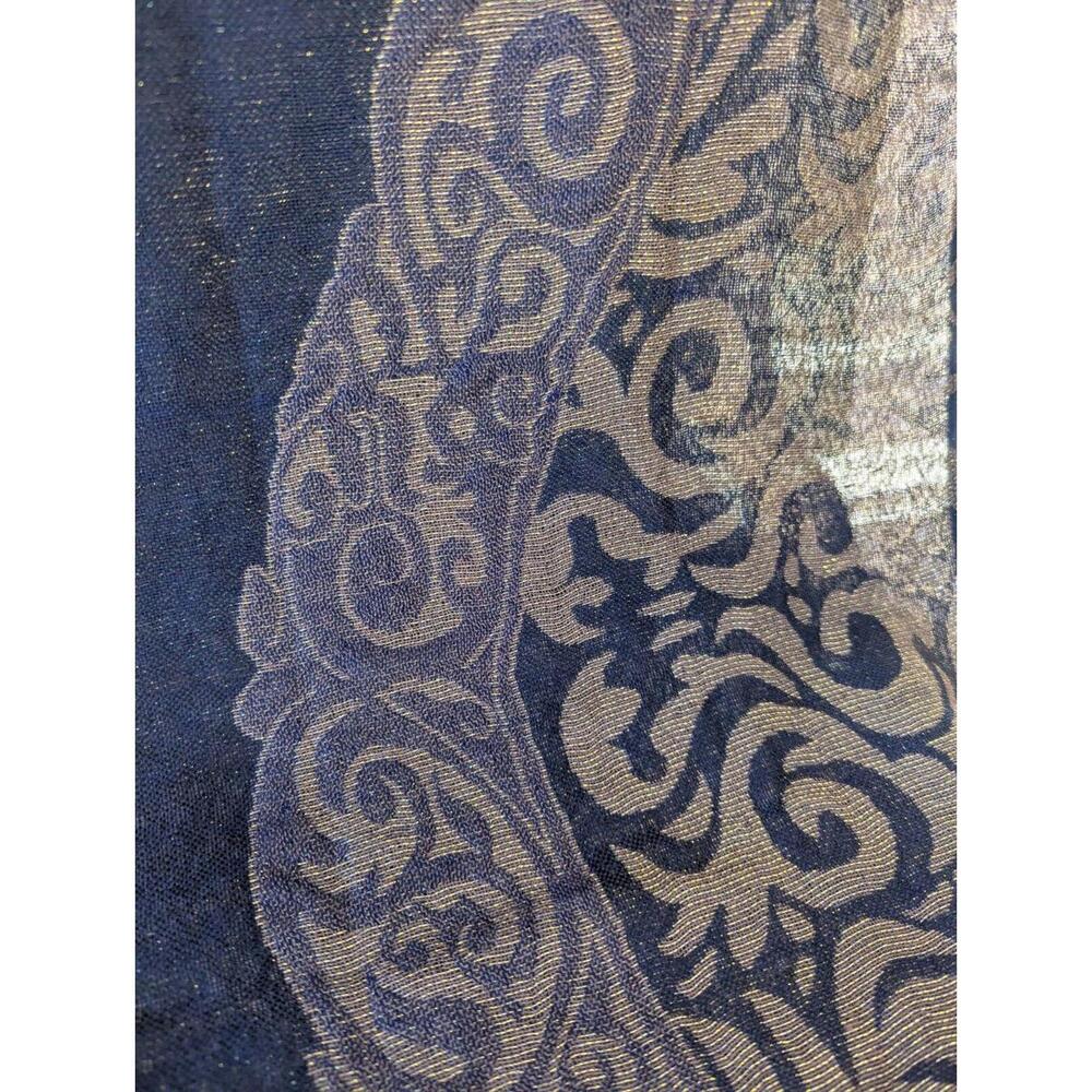 West Loop Pashmina Scarf or Wrap Gold & Black 64" x 28" Shimmery Fringe NWT - Picture 6 of 9